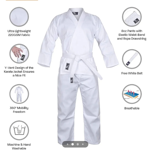 Hawk Sports size 0 white Gi EUC, complete set - Picture 3 of 10